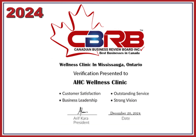 2024 CBRB Inc. AHC Wellness Clinic Certificate